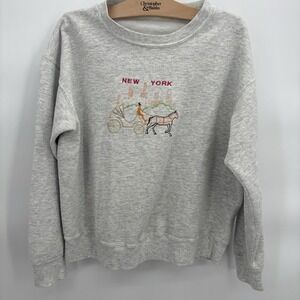 Vintage‎ 90s New York City Sweat Shirt Crewneck Sweater XL Gray Embroidered #7